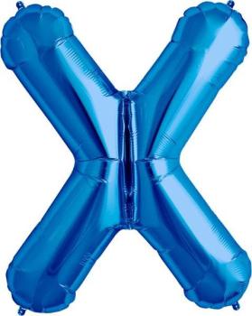Balão Foil 16" Letra X - Azul