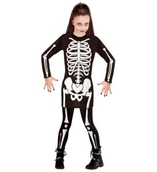 Skeleton Dress Costume - Size 5/7 Years Widmann