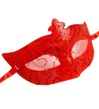 Sequins and Lace Mask - Red Widmann