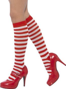 White/Red Striped Tights Smiffys