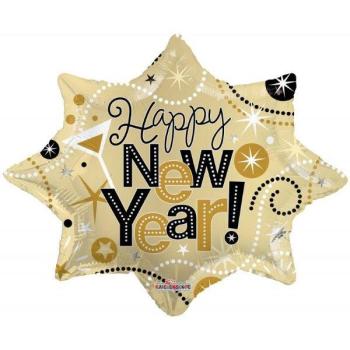 28" Happy New Year Explosion Shape Foil Balloon