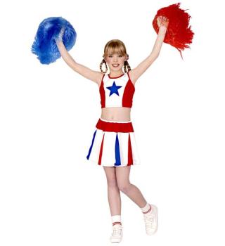 Cheerleader Costume - Size 5-7 Years Widmann