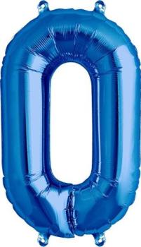 Balão Foil 16" nº 0 - Azul
