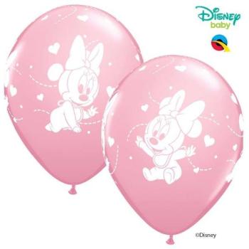 6 Balões Disney Minnie Baby - Pink Qualatex