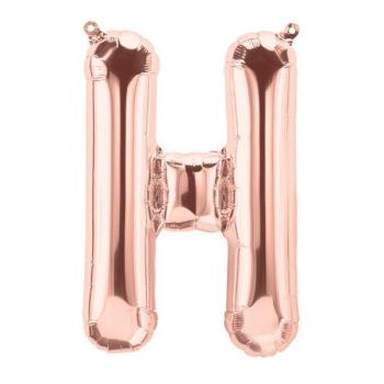 16" Letter H Foil Balloon - Rose Gold