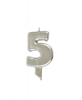Candle 9.5cm nº 5 - Silver