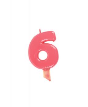Candle 9.5cm nº 6 - Pink