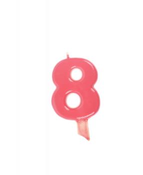 Candle 9.5cm nº 8 - Pink