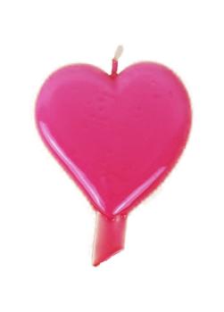 9.5cm Heart Candle - Pink