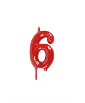 Candle 6cm nº6 - Red