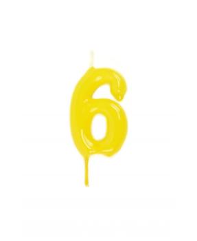 Vela 6cm nº6 - Amarelo VelasMasRoses