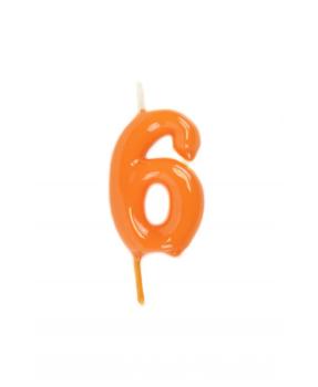 Vela 6cm nº6 - Naranja VelasMasRoses