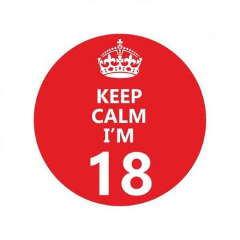 Crachá Alfinete "Keep Calm I´m 18"