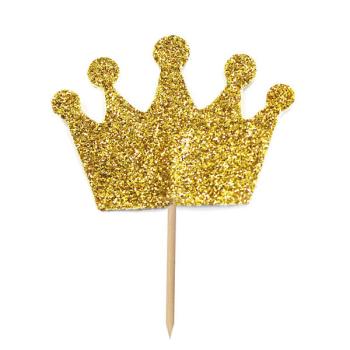 Glitter Crown CupCake Topper - Gold Anniversary House