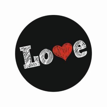 Love Hand Scribble Pin Badge - Black