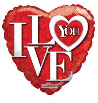 36" Large I Love You Foil Balloon