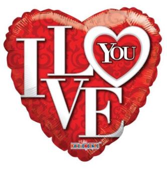 18" Large I Love You Foil Balloon