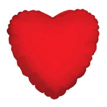 18" Heart Foil Balloon - Transparent Red