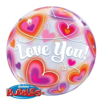Bubble  22" I Love You Doodle Qualatex