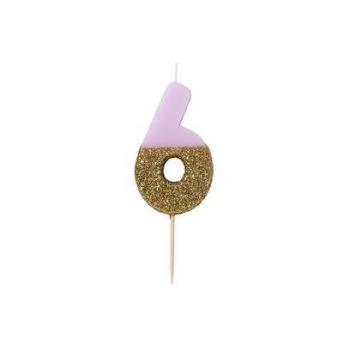 HB Glitter Candle nº6 Talking Tables