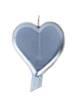 9.5cm Heart Candle - Silver