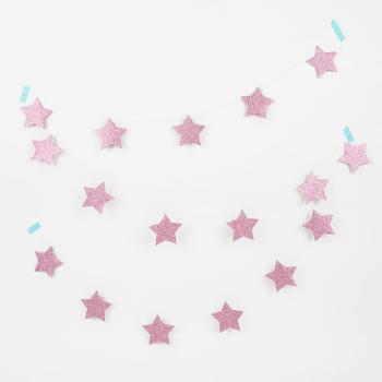 Glitter Stars Wreath - Pink