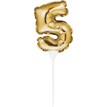 Mini Foil Balloon Cake Topper nº 5 - Gold Creative Converting