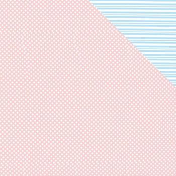 Pink Polka Dot / Blue Stripes Wrapping Paper Roll