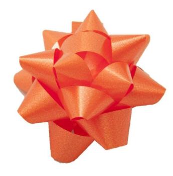 Laço Estrela Adesivo 19mm - Laranja