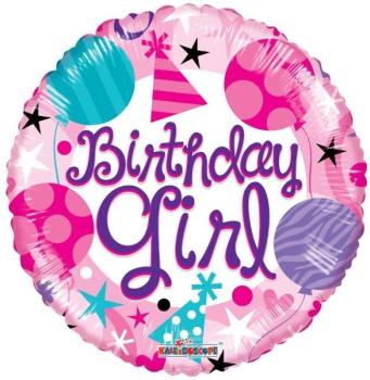 18" Birthday Girl Foil Balloon Kaleidoscope