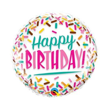 18" Birthday Sprinkles Foil Balloon Qualatex