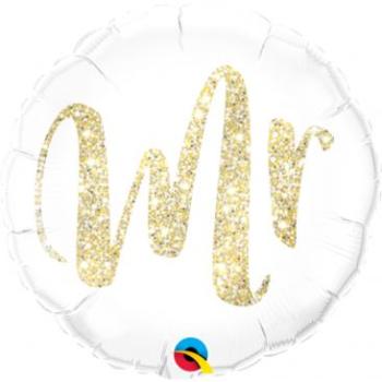 18" Mr Glitter Gold Foil Balloon Qualatex