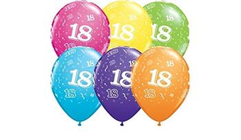 6 Balloons 11" 18th Birthday