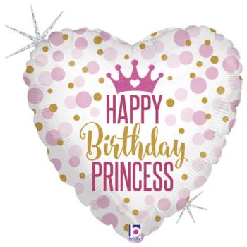 18" Glitter Birthday Princess Foil Balloon