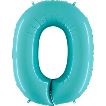 40" Foil Balloon nº 0 - Pastel Blue