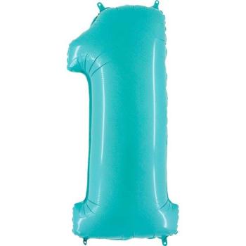 Balão Foil 40" nº 1 - Pastel Blue Grabo