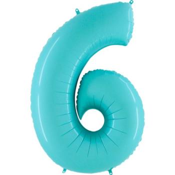 40" Foil Balloon nº 6 - Pastel Blue Grabo