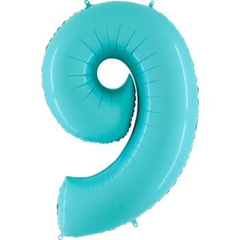 40" Foil Balloon nº 9 - Pastel Blue