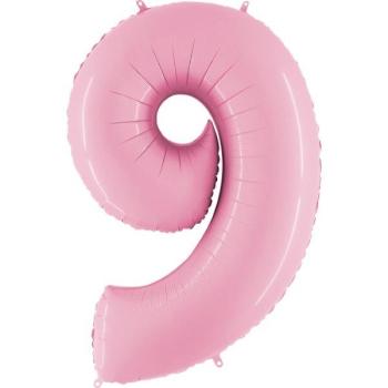 40" Foil Balloon nº 9 - Pastel Pink Grabo