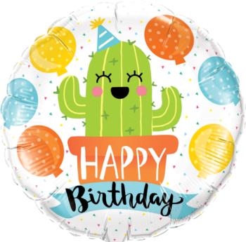 Globo Foil 18" Happy Birthday Cactus