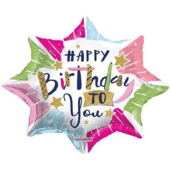 20" Happy Birthday to You Foil Balloon Kaleidoscope