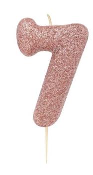 Vela Glitter nº7 - Rose Gold Anniversary House