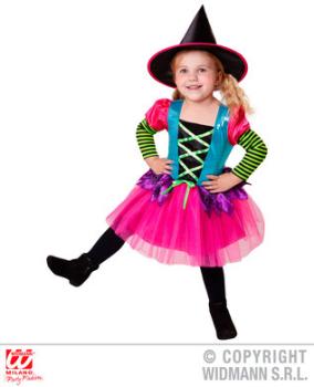 Blue/Pink Witch Costume - Size 4-5 Years Widmann