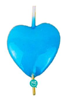 6cm Heart Candle - Turquoise