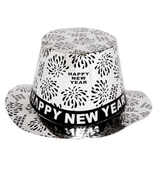 Happy New Year Print Top Hat