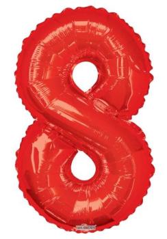 Balão Foil 34" nº 8 - Vermelho