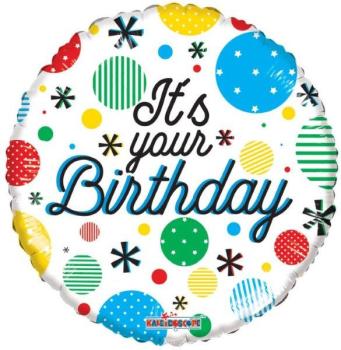 18" It´s Your Birthday Dots Foil Balloon Kaleidoscope