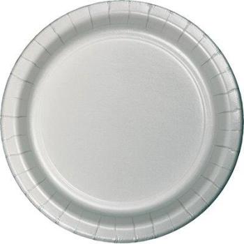 Cardboard plates - Silver Creative Converting