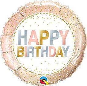 18" Happy Birthday Metallic Dots Foil Balloon
