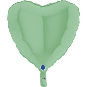 18" Matte Heart Foil Balloon - Green Grabo